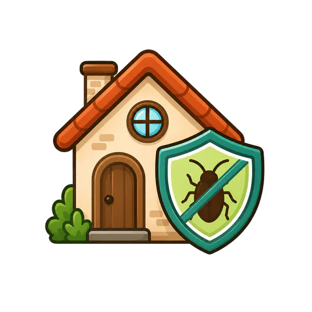 Protected home and garden illustration